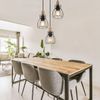 LED Hängeleuchte, Metall schwarz, Holz, H 120 cm Bild 3