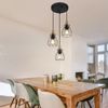 LED Hängeleuchte, Metall schwarz, Holz, H 120 cm Bild 2
