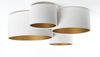 BPS Koncept 084-062 Plafond 4FLAME 4xE27 60W Velours auf PVC-Basis weiß, gold H:34cm B:92x88 cm dimmbar Bild 4