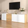 TV-Schrank 171 cm Weiß Holzoptik mit 3 Türen & 3 Schubladen, Lowboard mit verstellbaren Regalen Bild 5