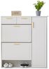 Refined Living Schuhschrank mit verstellbaren Regalen,mit goldenen Griffen, Schubladen (weiß, B95/D24/H107.5cm, Schuhregal, Klappschrank, Multifunktional, Schuhaufbewahrung, Aufbewahrungsschrank, 1-St, mit 2 Schubladen und 3 Türen, Multifunktional) mit... Bild 5