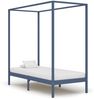 vidaXL Himmelbett-Gestell Grau Massivholz Kiefer 100 x 200 cm 283275 Bild 1