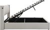 LED-Polsterbett 160x200cm, USB, hydraulisch, Kopfteil verstellbar, PU, Grau Bild 3