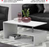 MIADOMODO® Couchtisch - 90x50 cm, mit Stauraum, Modern, Eckig, Asymmetrisch, Leicht, Lang, Niedrig, Weiß - Wohnzimmertisch, Sofatisch, Kaffeetisch, Beistelltisch Bild 2