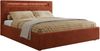 Polsterbett GOLD 5 CLASSIC 140 x 200 cm mit LED-Beleuchtung & Bettkasten, Doppelbett inkl. Lattenrost, Metall-Lift-System & Stauraum - Orange Plüsch Bild 5