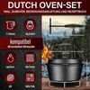 Dutch Oven 7 l ohne Füße – eingebrannt & sofort einsatzbereit, inkl. Deckelheber, Edelstahl-Untersetzer, Rezeptbuch & Pflegeanleitung Bild 2
