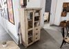 Vitrinenschrank Schrank 100x175 1 Tür 3 Schubladen Mango Holz massiv geweißt Bild 2