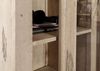 Vitrinenschrank Schrank 100x175 1 Tür 3 Schubladen Mango Holz massiv geweißt Bild 5