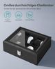 SONGMICS Uhrenbox mit 10 Fächern, Uhrenkasten, Glasdeckel, Uhrenkoffer, herausnehmbare Uhrenkissen, Metallverschluss, Geschenkidee, PU-Bezug in Schwarz, Innenfutter in Schwarz Bild 5