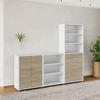 Dmora Kommode Acceglio, Wohnzimmerbuffet, Wohnzimmer-Sideboard, Moderne Küchen-Speisekammer, 267x40 h222 cm, Weiß und Eiche Bild 2