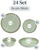 PURE LIVING INTERIOR DESIGN Geschirr-Set Steingut Geschirrset 6 Personen Rustic 24 tlg. TESTSIEGER, Hochwertige (24-tlg), 6 Personen, Steingut, Authentischer Landhausstil, Reaktive Glasur – jedes Stück ein Unikat,… Bild 2