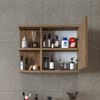 Roomart ADA Badmöbel – nur Spiegelschrank - H 45 x B 16 x T 60 cm • Weiß-Eiche Bild 4