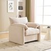 Relaxsessel mit Sitzfläche 96x52 cm, Beige, Chenille, Schaumstoffpolsterung, Holz- und Eisenrahmen,84x96x82 cm Bild 4