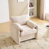 Relaxsessel mit Sitzfläche 96x52 cm, Beige, Chenille, Schaumstoffpolsterung, Holz- und Eisenrahmen,84x96x82 cm Bild 3
