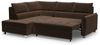 Ecksofa Schlafsofa Sofa MARNO in Stoff Vogue Braun Ottomane Links Bild 3