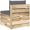 vidaXL Modulares Mittelsofa mit Kissen Grün Imprägniertes Holz 3074507 Bild 4