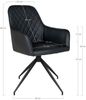 House Nordic Esszimmerstuhl mit Drehgelenk, PU-Leder, schwarz, schwarze Beine, HN1223 Bild 5