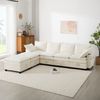 Modulares Sofa Cord Ecksofa 6-Sitzer L U Form mit Stauraum USB Ladeanschluss Getränkehalter Wohnzimmer Couch,Beige Bild 4