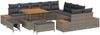 vidaXL Gartensofa-set mit Kissen mit Speicher 13 pcs Grau Poly Rattan 3364918 Bild 2