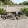 vidaXL Gartensofa-set mit Kissen mit Speicher 13 pcs Grau Poly Rattan 3364918 Bild 3