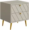 Vente-unique - TEODA Bedside table Holz, Platte Beige - B 49,5 cm x H 40 cm x L 45 cm Bild 2
