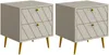 Vente-unique - TEODA Bedside table Holz, Platte Beige - B 49,5 cm x H 40 cm x L 45 cm Bild 5