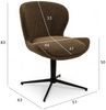 Esszimmerstuhl Salcin 2er-Set aus Boucle-Stoff - mit Dreh-Rückstellfunktion, Braun Bild 3