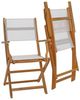 Estexo 2er Set Garten-Klappstuhl, Akazienholz natur / Textil weiß, 54 x 56 x 90 cm Bild 2