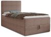 Boxspringbett Mollo Mini mit Bettkasten und Matratzentopper - Einzelbett mit Bonell-Matratze und Topper, Polsterbett in weichem Cordstoff, Bett, Schlafzimmer (Braun (Tilia 17), 100 x 200 cm) Bild 4
