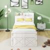 Einzelbett 90x190 cm mit Ausziehbett, 2 Schubladen und Nachttisch mit USB – Massivholz weiß Bild 4
