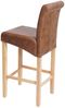 2er-Set Barhocker HWC-C33, Barstuhl Tresenhocker, Holz ~ Wildlederimitat, helle Beine, Stoff/Textil Bild 4