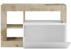 Dmora Schuhschrank Adonide, Schuhregal, Mehrzweck-Eingangsgarderobe, Möbel für Schuhe, Made in Italy, 91x35 h58 cm, Glänzendes Weiß und Akazie Bild 5