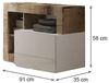 Dmora Schuhschrank Adonide, Schuhregal, Mehrzweck-Eingangsgarderobe, Möbel für Schuhe, Made in Italy, 91x35 h58 cm, Glänzendes Weiß und Akazie Bild 3