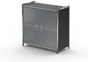 Sideboard mit Glastüren Artline, 80x38x78cm, Anthrazit / Glas Bild 2