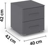 rauch Aditio Box, Nachttisch, 2 Schubladen, mit Softclose-Funktion, Farbe Grau metallic, BxHxT 40x42x42cm Bild 4
