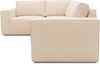 DOMO. collection Ecksofa 100017, Couch in L-Form mit Rückenkissen und Armlehnen, Sofa, Polsterecke, Eckcouch, Polsterganitur 217 x 197 x 84 cm (BxTxH), creme Bild 4