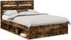 vidaXL Bettrahmen Geräucherte Eiche 150 x 200 cm Massives Kiefernholz 3411732 Bild 2