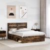 vidaXL Bettrahmen Geräucherte Eiche 150 x 200 cm Massives Kiefernholz 3411732 Bild 3