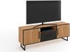 Wohnwand >Eddie< (3-teilig) in Eiche / schwarz - 287x173x40 (BxHxT) Bild 2