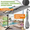 KESSER® 'Holly' Ampelschirm ohne LED Solar, inkl. Ständer, Abdeckung & Windsicherung mit Kurbel, Aluminium hellgrau, Ø 350 cm Bild 4