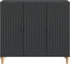 vidaXL Sideboard Schwarz 89 x 34,5 x 80 cm Holzwerkstoff 894186 Bild 4
