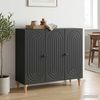 vidaXL Sideboard Schwarz 89 x 34,5 x 80 cm Holzwerkstoff 894186 Bild 4