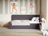 Selsey 'Fanko' Jugendbett 90x200 cm mit Rausfallschutz, Matratze, Kopfteil rechts, Samt, Violett Bild 2