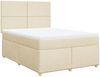 vidaXL Boxspringbett mit Matratze Creme 140x190 cm Stoff 3293573 Bild 3
