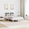 vidaXL Bettrahmen Hellgrau 135 x 190 cm Massives Kiefernholz 878203 Bild 4