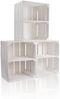 CHICCIE Holzkiste Kurzes Regal Weiß 50x40x30cm - Kisten Weinkiste (2 St) Bild 2