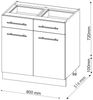 Küchenunterschrank Fame-Line Anthrazit Landhaus 80 cm , AP Marmor Vicco Bild 3