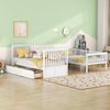STILVORA Etagenbett 90x200 mit Matratze&Schubladen,Holzbett Kinderbett mit Lattenrost (mit Schubladen, 90x200 cm, Ohne Matratze), Kann in 2 Einzelbetten umgewandelt werden Bild 3