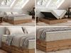 Polsterbett mit Bettkasten, Boxspringbett ohne Kopfteil WOOD ZERO, 7-Zonen Multipocket-Matratze und Topper, modernes Bett für Schlafzimmer - Beige Strukture - 160 x 200 cm - H4 Bild 2
