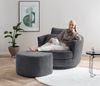 Sessel drehbar Comfy grau Cord 120 cm Bild 3